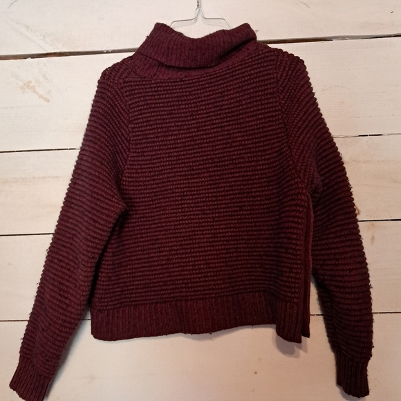 Madewell Wool Blend Chunky Turtleneck Sweater with Buttons On Side Size Small - Picture 2 of 6